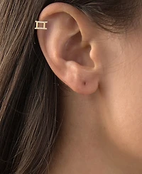 Cubic Zirconia Double Open Row Ear Cuffs Sterling Silver