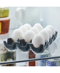 Rachael Ray Solid Glaze Ceramics Egg Tray, 12-Cup