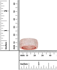 White Cubic Zirconia Micropave Multi Row Eternity Band 14K Rose, Yellow, Black or Rhodium Plated Sterling Silver