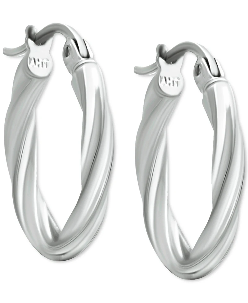 Giani Bernini Oval Twist Small Hoop Earrings, 15mm, Created for Macy's