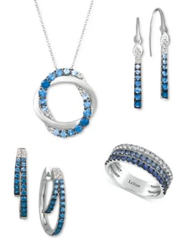 Le Vian Blueberry Layer Cake Blueberry Sapphire Vanilla Sapphire Jewelry Collection In 14k White Gold