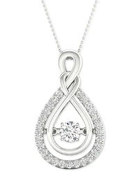 Twinkling Diamond Star Diamond Teardrop 18" Pendant Necklace (1/3 ct. t.w.) in 10k White Gold