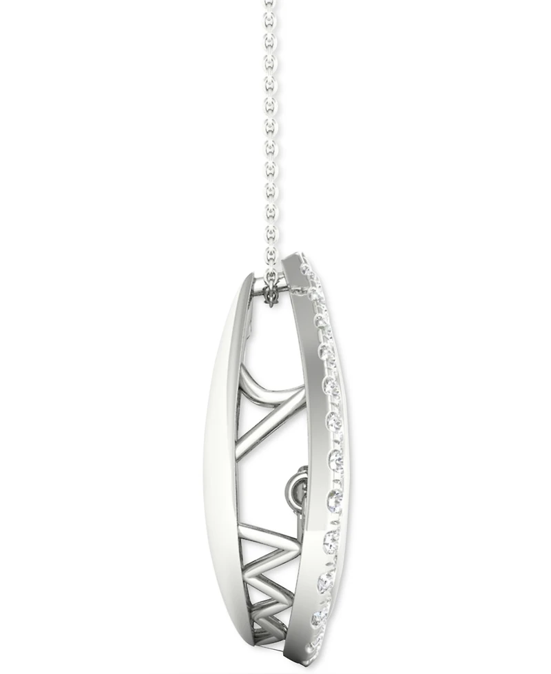 Twinkling Diamond Star Diamond Teardrop Halo 18" Pendant Necklace (3/4 ct. t.w.) in 10k White Gold