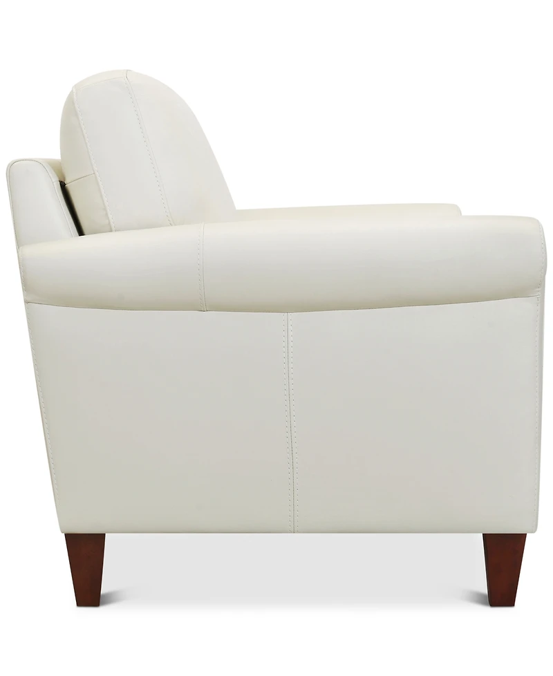 Closeout! Kared 35" Roll Arm Leather Chair, Created for Macy's