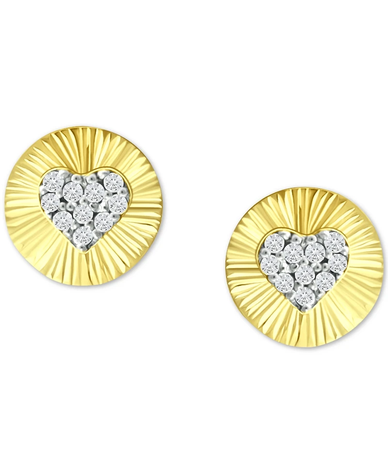 Giani Bernini Cubic Zirconia Heart Disc Stud Earrings, Created for Macy's