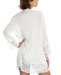 Linea Donatella Flower Child Sheer Lace-Trim Kimono Robe Lingerie