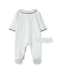 Baby Girls Rosebud Footed Coverall and Headband, 2 Piece Set