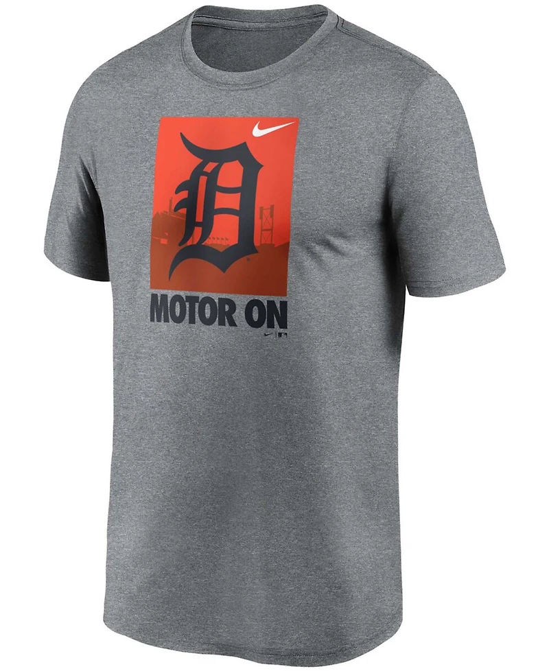 Men's Heathered Gray Detroit Tigers Local Logo Legend T-shirt