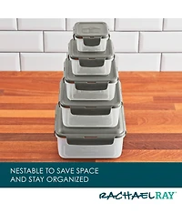 Rachael Ray Stacking 10-Pc. Square Food Storage Container Set