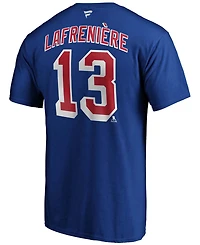 Men's Alexis Lafreniere Blue New York Rangers Authentic Stack Name and Number T-shirt