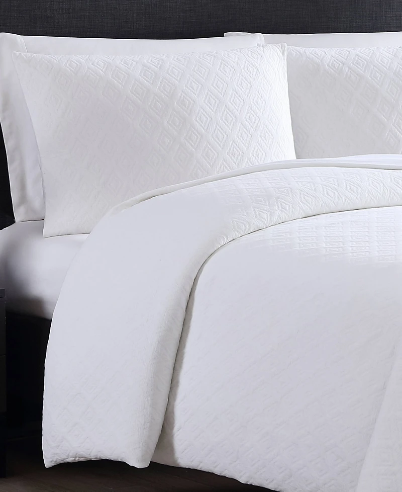 Double Diamond Matelasse 3 Piece Duvet Cover Set