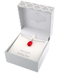 Fine Crystal and Cubic Zirconia 18" Teardrop Pendant Sterling Silver
