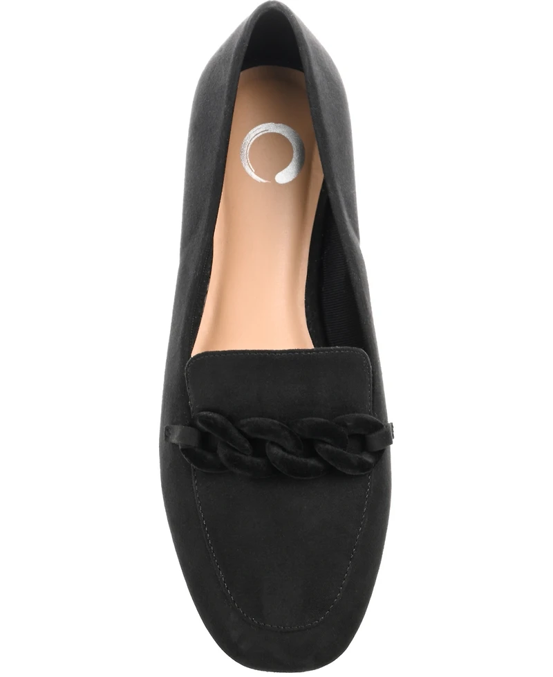 Journee Collection Women's Cordell Chain Detail Loafers
