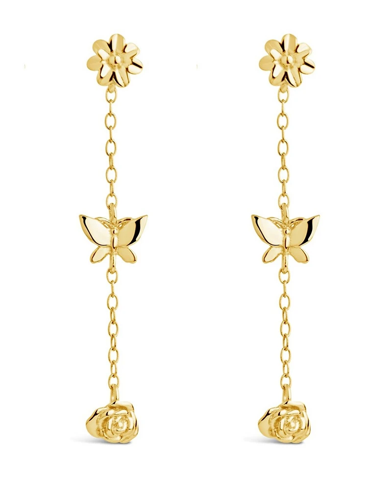 Sterling Forever Women's Sterling Silver Into The Garden Drop Earrings