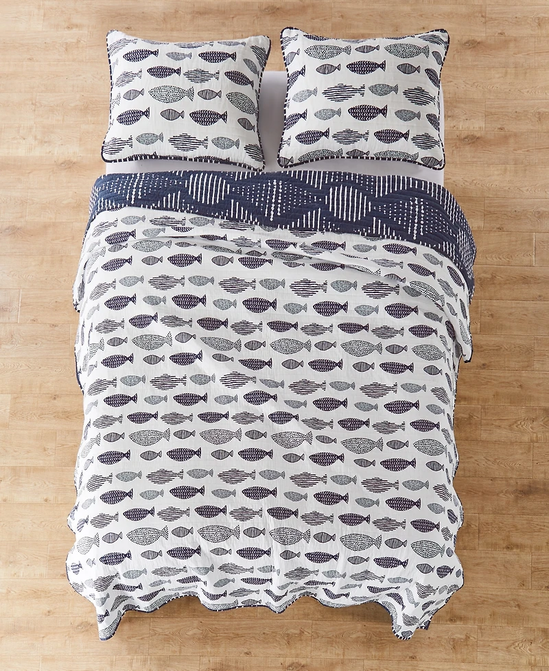 Levtex Bakio Coastal Escape Reversible 3-Pc. Quilt Set, Full/Queen