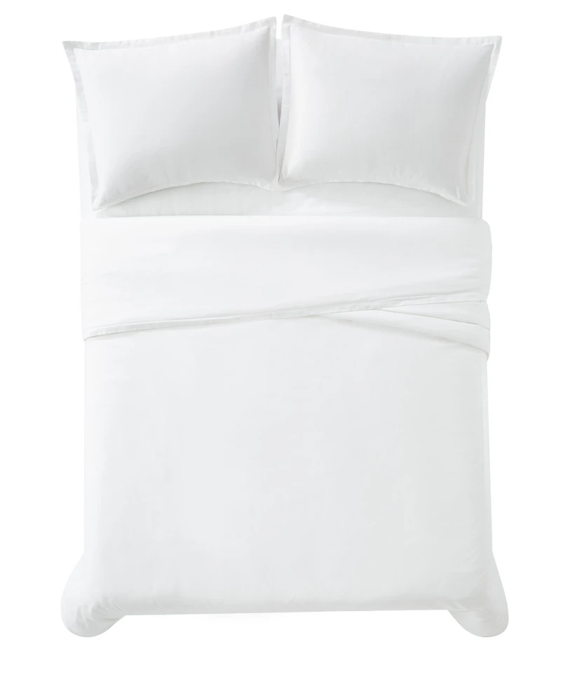Charisma Solid 310 Thread Count Cotton Sateen Duvet Cover Set, King