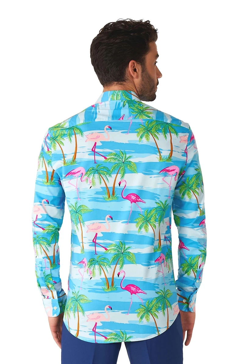 OppoSuits Men's Flaminguy Tropical Flamingo Dress Shirt
