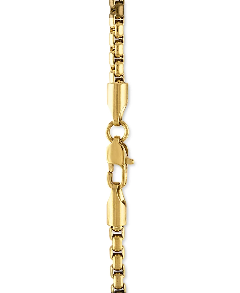 Men's Diamond Cross 22" Pendant Necklace (1 ct. t.w.) Stainless Steel & Gold-Tone Ion-Plate
