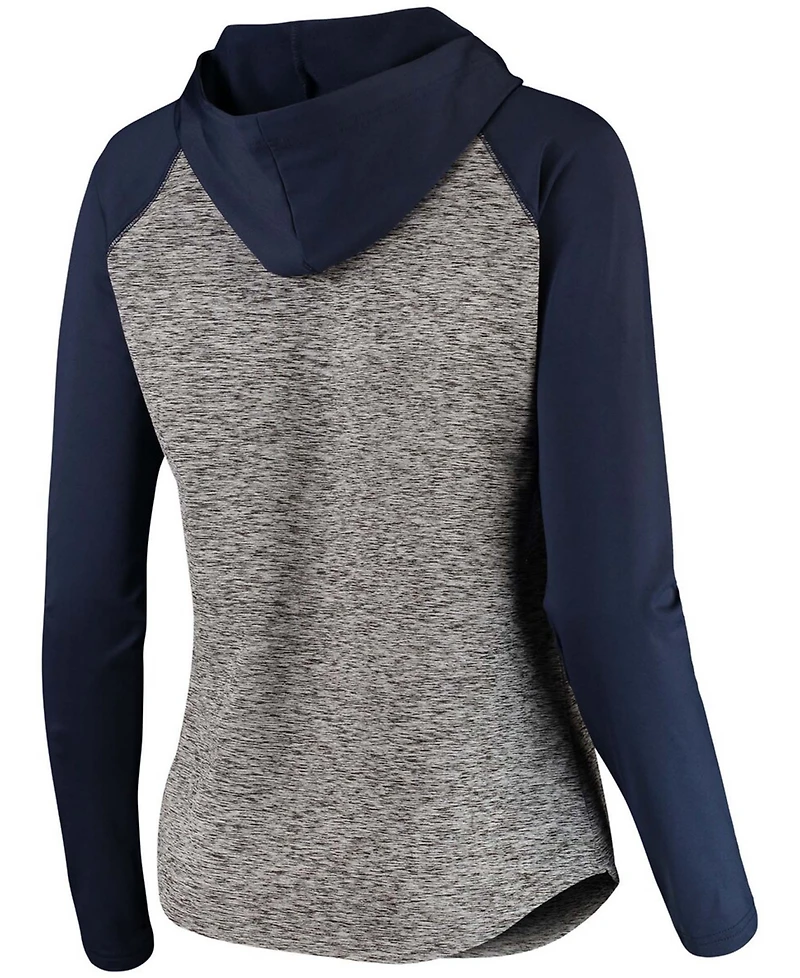 Women's Heathered Gray-Navy Tennessee Titans Championship Ring Pullover Hoodie