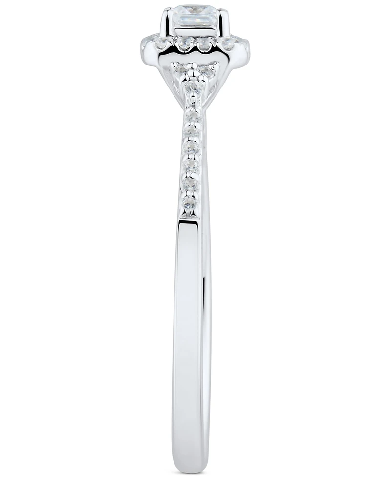 Diamond Princess Halo Ring (1/3 ct. t.w.) in 14k White Gold