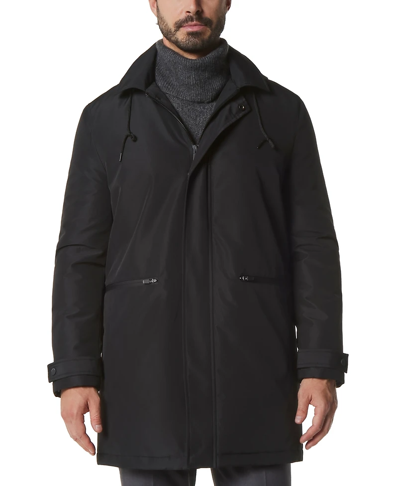 Marc New York Men's Merrimack City Rain Topper with Removable Hood