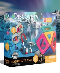 Discovery Kids 24-Piece Magnetic Building Tiles Construction Set
