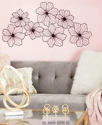 CosmoLiving by Cosmopolitan Black Metal Modern Floral Wall Decor, 43" x 21"
