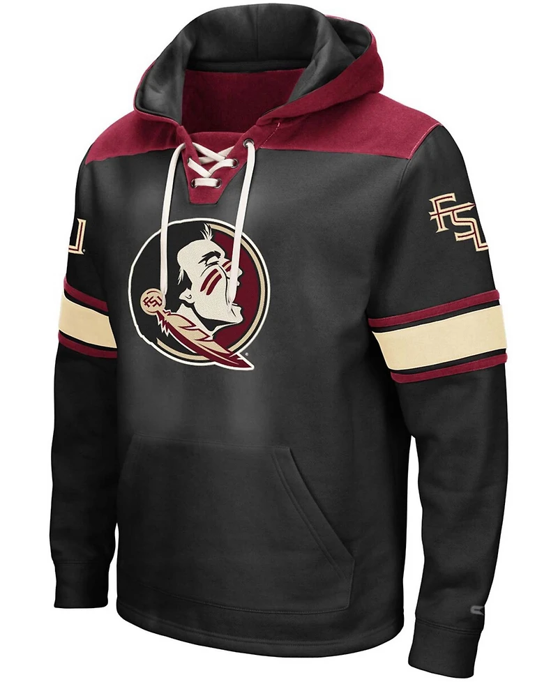 Men's Colosseum Black Florida State Seminoles 2.0 Lace-Up Logo Pullover Hoodie