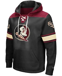 Men's Colosseum Black Florida State Seminoles 2.0 Lace-Up Logo Pullover Hoodie