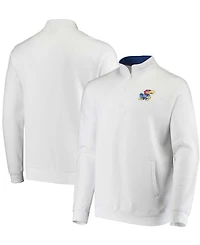 Men's Big and Tall White Kansas Jayhawks Tortugas Logo Quarter-Zip Jacket