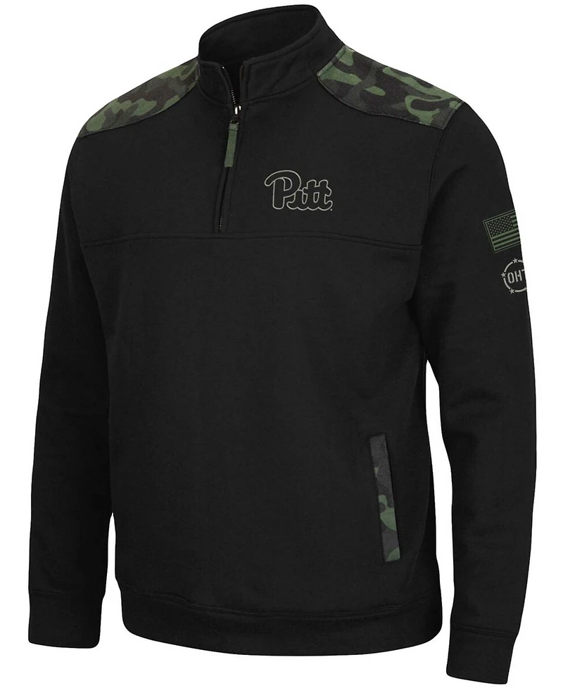 Men's Black Pitt Panthers Oht Military-Inspired Appreciation Commo Fleece Quarter-Zip Jacket