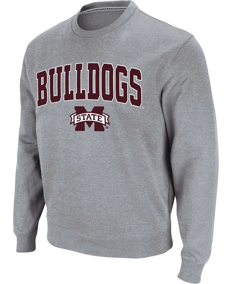 Colosseum Men's Mississippi State Bulldogs Arch and Logo Crew Neck Sweatshirt