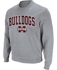 Colosseum Men's Mississippi State Bulldogs Arch and Logo Crew Neck Sweatshirt