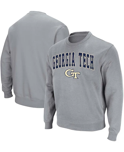 Colosseum Men's Georgia Tech Yellow Jackets Arch Logo Tackle Twill Pullover Sweatshirt
