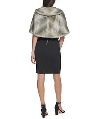 Eliza J Faux-Fur Shrug