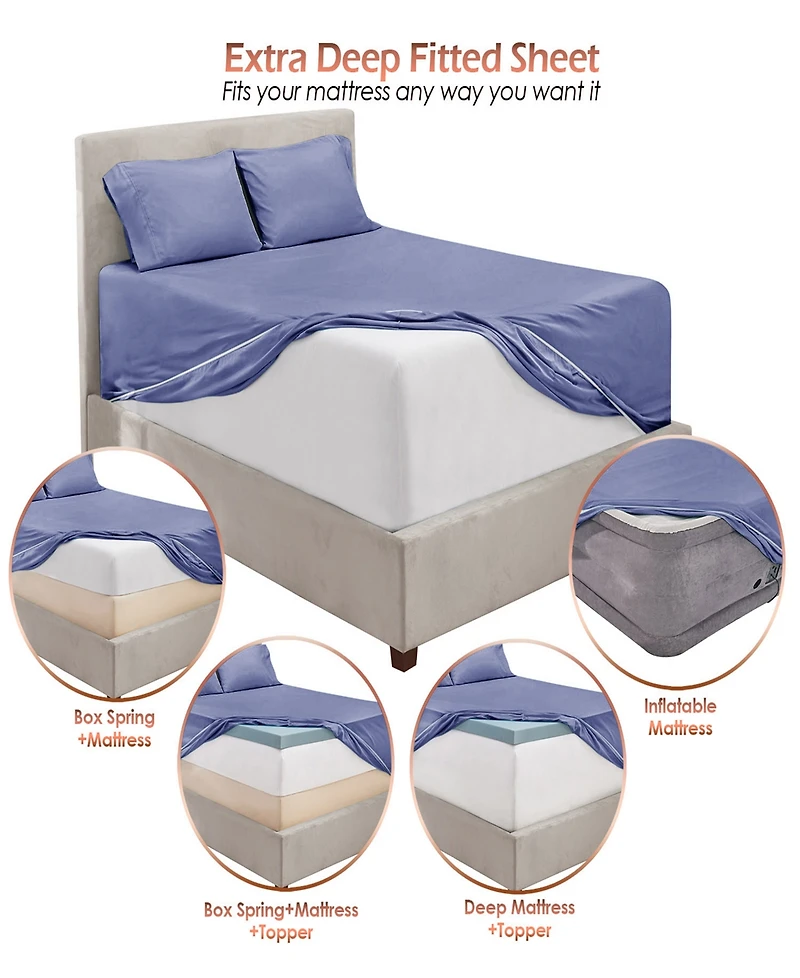 Nestl Extra Deep Pocket 6-Pc. Sheet Set, Full