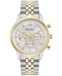 Bulova Men's Classic Chronograph Two-Tone Stainless Steel Bracelet Watch 41mm, Created for Macy's