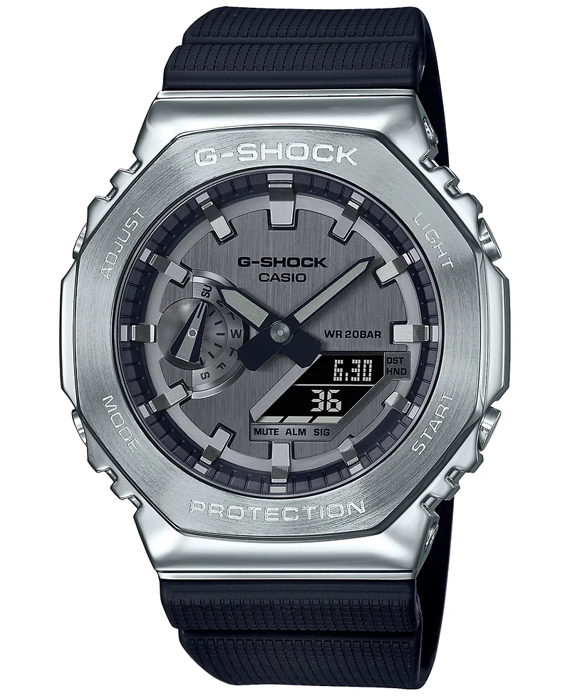 G-Shock Men's Black & Silver-Tone Strap Watch 45.2mm