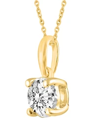 Diamond Solitaire 18" Pendant Necklace (1/5 ct. t.w.) 14k White, Yellow or Rose Gold