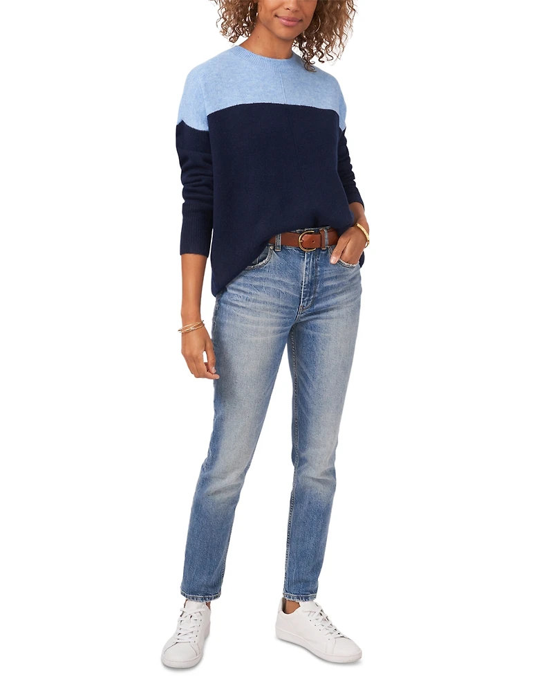 Vince Camuto Cozy Extended Shoulder Color Blocked Sweater
