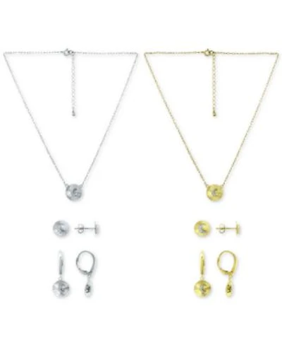 Giani Bernini Cubic Zirconia Moon Disc Pendant Necklace Stud Drop Earrings Jewelry Collection Created For Macys