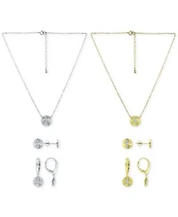 Giani Bernini Cubic Zirconia Cross Disc Pendant Necklace Stud Drop Earrings Jewelry Collection Created For Macys