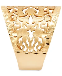 Italian Gold Filigree Openwork Statement Ring in 10k Gold