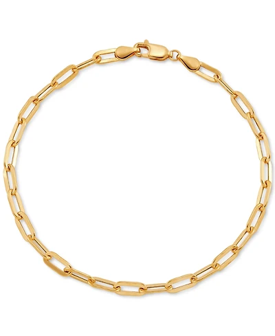 Lightweight Paperclip Link Chain Bracelet in 10k Gold