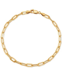 Lightweight Paperclip Link Chain Bracelet in 10k Gold