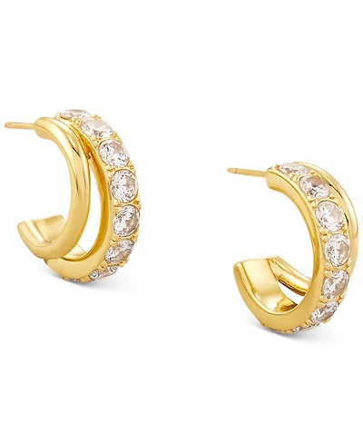 Kendra Scott Small Cubic Zirconia Split Hoop Earrings, 0.75"