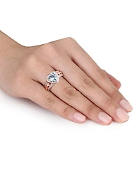Blue Topaz (2 ct. t.w.) & Diamond (1/10 Heart Ring 18k Rose Gold-Plated Sterling Silver