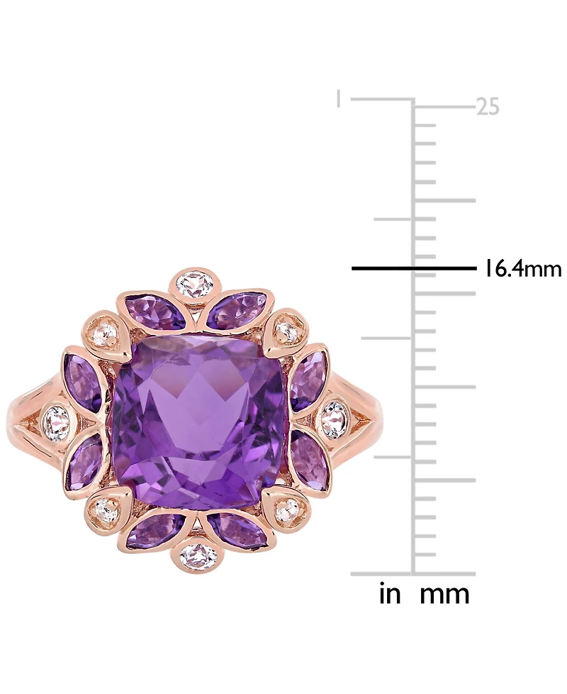 Amethyst (3 ct. t.w.) & White Topaz (1/5 Ring 18k Rose Gold-Plated Sterling Silver
