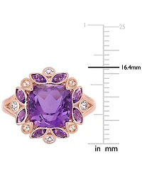 Amethyst (3 ct. t.w.) & White Topaz (1/5 Ring 18k Rose Gold-Plated Sterling Silver