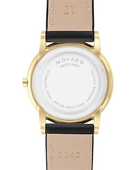 Movado Women's Swiss Museum Classic Black Leather Strap Watch 33mm